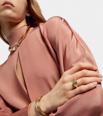 Marina B Timo 18kt gold ring with tsavorites and diamonds