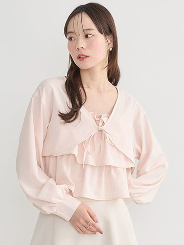 【SET ITEM】短版開襟罩衫+分層摺邊吊帶背心(01000162000) - earth music&ecology