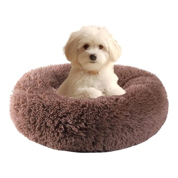 柔軟寵物毛絨床  M  卡其色  1個