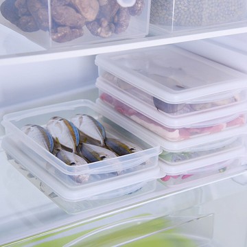 進口廚房冰箱收納盒塑料保鮮盒長方形密封盒微波冷凍冷藏盒子