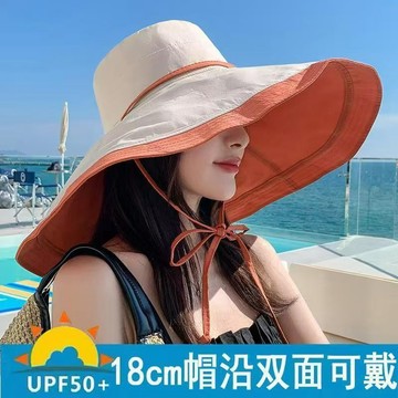 📣爆款推薦📣新款女士超大漁夫帽雙麵可帶防風防曬帽遮陽帽出遊必備便收納有型 M5NY