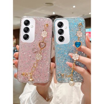 簡晴適用于三星A54 5G手機殼A34手鏈保護套A17全包邊A55卡通硅膠A53防摔女款A33情侶網紅S23ULTRA時尚創意A71