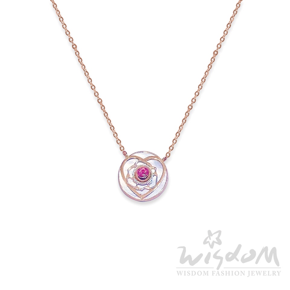 威世登 翻轉鑽石紅寶18K金小套鍊 情人節 母親節 結婚週年 生日禮物 DB01940-BAFXX