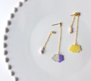 搖擺雲朵夾式/針式耳環