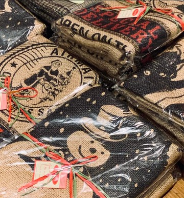 聖誕節限定英國藝術家手工製作 禮物袋 麻布袋  壁飾