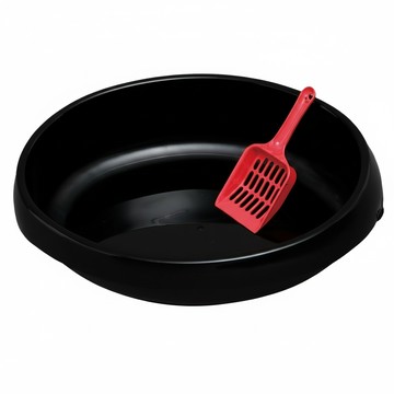 IRIS OHYAMA 愛麗思歐雅瑪 簡易貓便盆  48 x 38 x 13cm  黑色  1個