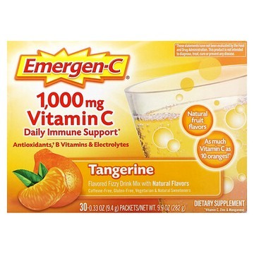 Emergen-C, 維生素 C，橘子，1,000 毫克，30 包，每包 0.33 盎司（9.4 克）