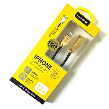 KAMAX 鋅合金8pin 3A快速傳輸充電線1.2m兩入(NC-Z07)