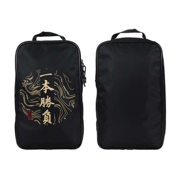 ASICS 鞋袋-一本勝負-台灣製 手提袋 鞋履收納 亞瑟士 3053A124-004 黑金紅