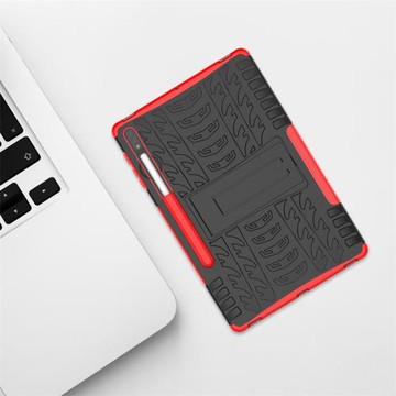 For三星Galaxy Tab S9 + Plus 防摔殼 保護套 帶支架防滑平板保護殼外殼硅膠套輪胎紋