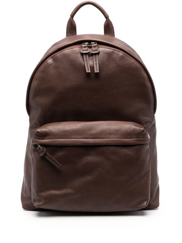 Officine Creative - front-pocket leather backpack - unisex - Calf Leather - One Size - Brown