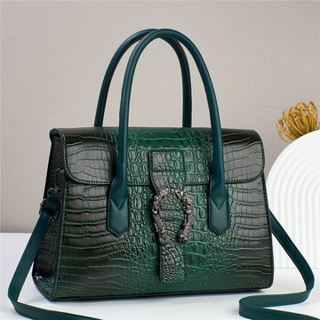 免運出貨✨真軟皮 高級感 女士包包 鱷魚紋質感 單肩包 斜跨 大容量女包 SE3J