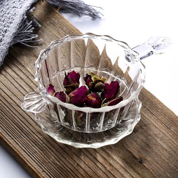 透明玻璃下午茶濾茶器英式古典帶托盤茶漏Zakka花茶過濾器