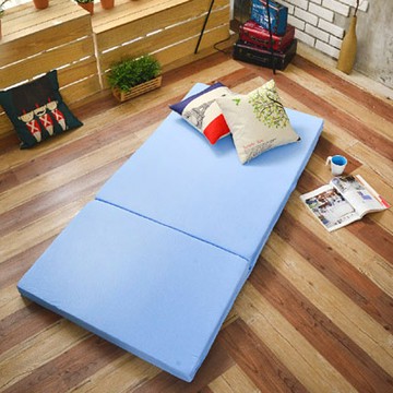 台灣製 單人8公分吸濕透氣蜂巢式三折床墊組-藍