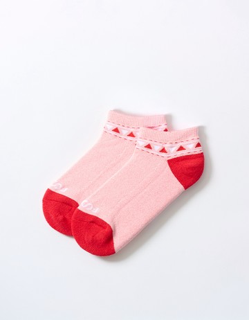 經典圖騰運動氣墊襪(童)- 粉