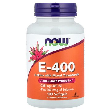 NOW Foods, E-400 D-α 含混合生育酚軟膠囊，100 粒