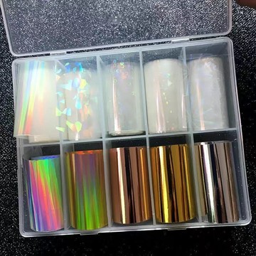 🚚台灣出貨🚚 日式美甲轉印紙星空紙鐳射貼紙金色銀色飾品鏡面美甲貼紙貼畫新款