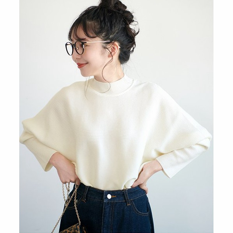 Coca コカ リピ必至 しっとりやわらかボトルネックニットトップス レディース Ivory 通販 Lineポイント最大1 0 Get Lineショッピング