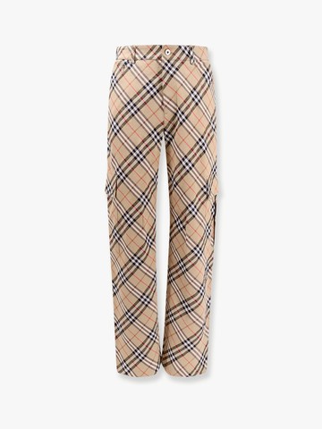 Cargo linen and cotton trouser with burberry check motif - BURBERRY - gender_Man