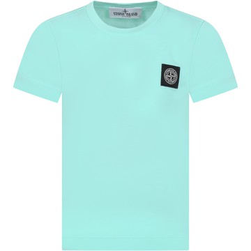Stone Island Junior Green T-shirt For Boy With Logo