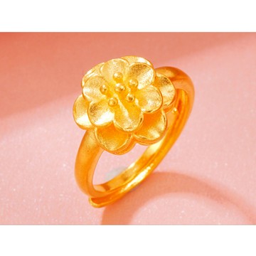 現貨 百花盛開 戒指 鍍K金 可調式戒圍 不退色 999不過敏A415