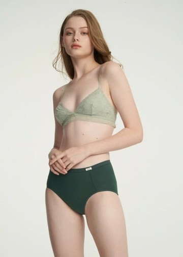 經典純色．高腰三角內褲(松針綠)