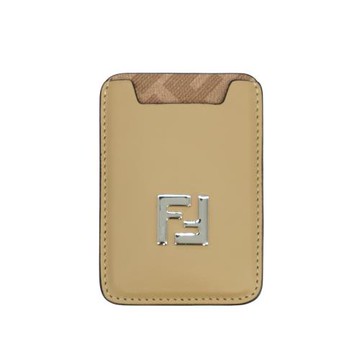 Fendi Squared FF logo MagSafe 磁吸手機卡片套(7M0364-米)