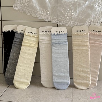💌限時特價89元⬇️65元💝Becca-G0653【現貨-快速出貨】木耳邊鏤空襪 襪子 女襪 襪子中筒襪 堆堆襪
