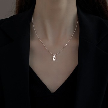 925純銀數字7項鏈女夏小眾設計感冷淡風鎖骨鏈年新款輕奢頸鏈