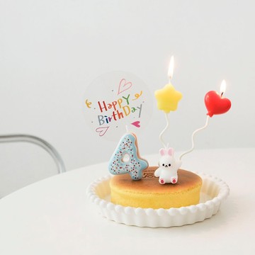 生日蠟燭 生日裝飾 蛋糕蠟燭 數字蠟燭 網紅週嵗生日蠟燭裝飾石蠟生日蠟燭甜甜圈風格錶白紀念日裝飾兒童 VDBQ