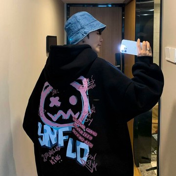 限時優惠 潮酷塗鴉休閒衛衣 衛衣男連帽ins外套寬鬆潮流百搭設計感小衆潮牌情侶hiphop青少年