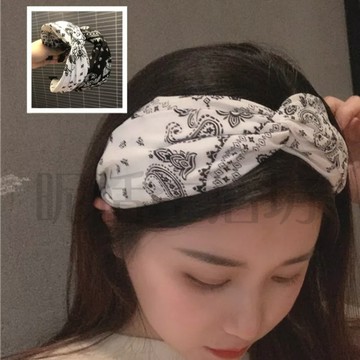 【現貨】印花髮箍/交叉髮箍/時尚簡約/印花打結/ 寬版髮箍/氣質髮箍/造型髮箍/打結髮箍/無痛髮箍/髮飾/復古風