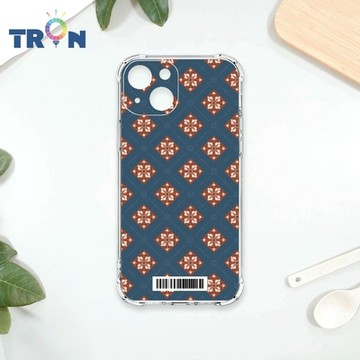 TRON IPhone 14 幾何復古花磚B款 四角防摔載具殼 軟殼 手機殼