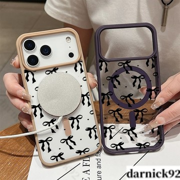 黑蝴蝶结磁吸手機殼 iPhone17ProMax適用蘋果 i16 15 14 13 12 X 8p保護防摔殼