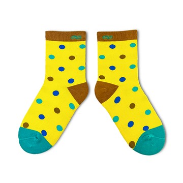 Best Tag 大圓點圖案襪 黃 22-25cm