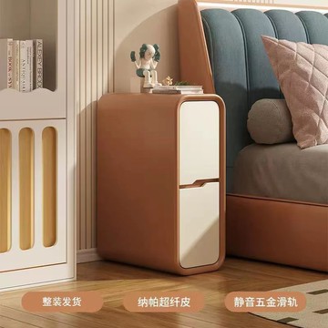 工廠現貨免運 附發票 窄櫃 收納櫃 床頭櫃 床邊櫃 儲物櫃 床頭櫃小型窄小小戶型窄邊櫃窄小簡易迷你版床邊小櫃子實木奶油特惠/八折免運