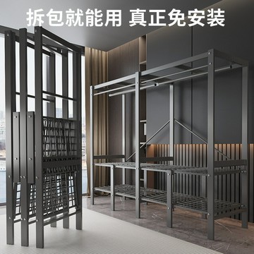 免運 開立發票  家用簡易衣柜結實耐用臥室出租房布衣柜加粗全鋼架免安裝折疊衣柜
