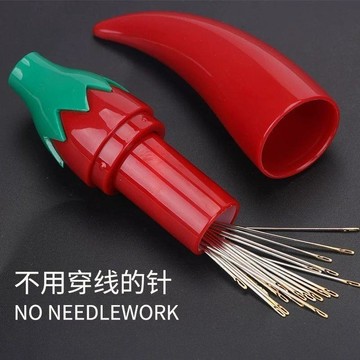 🏆臺灣本土直出🏆不用穿線針辣椒造型針筒老人專用針家用縫紉大眼手縫針