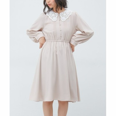ハニーズ レース衿ワンピース レディース ピンク ベージュ ｌ Honeys 通販 Lineポイント最大get Lineショッピング