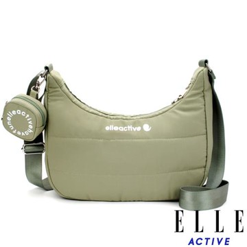 【ELLE Active】蓬蓬雲朵系列-彎月側背包/斜背包-抹茶綠