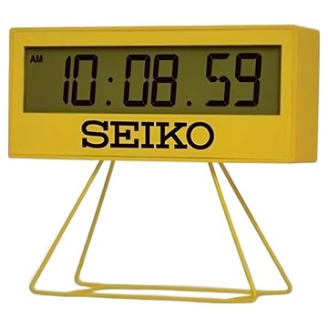 Seiko 精工 立式計時器電子顯示鬧鐘 按鈕式貪睡鍵/夜燈 QHL083Y  黃色