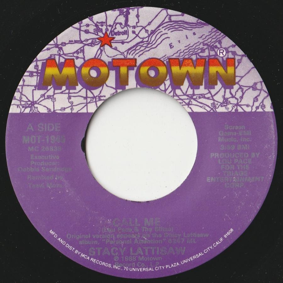 Stacy Lattisaw Call Me (Origianal Version)   (Instrumental) Motown US MOT-1945 202829 SOUL FUNK ソウル ファンク レコード 7インチ 45