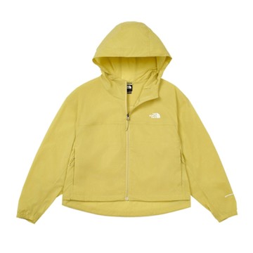 The North Face 北臉 外套 女 運動連帽外套 防風 防曬 防潑水 W CROP UPF WIND 卡其 NF0A8C120UO