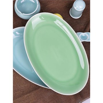 唐宮青瓷健康餐具組合素色光面盤 魚盤 大魚盤 酒店 家用餐桌盤