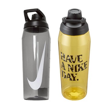NIKE 大口徑水壺 32OZ/946ml 運動水瓶 隨身杯 健身 時尚 轉蓋 人體工學 可機洗 防漏 透明黑 透明黃