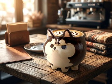 手工西伯利亞雪橇犬馬克杯 日本陶瓷禮品