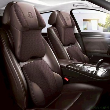 特色促銷👽汽車頭枕 5D航空皮革護頸枕腰靠 記憶棉靠枕 車用靠頸枕 車用座椅頸部枕頭