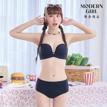 瑪登瑪朵 QQ雲 高腰三角無痕內褲 M-XXL(黑)