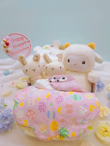 搖籃滿月禮/彌月禮盒/生日/新生兒/送禮/口水巾