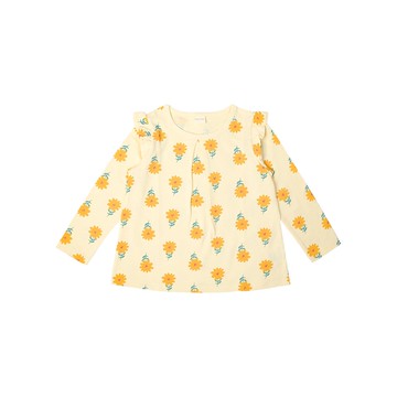 akachan honpo - 長袖T恤-滿版印花-黃色